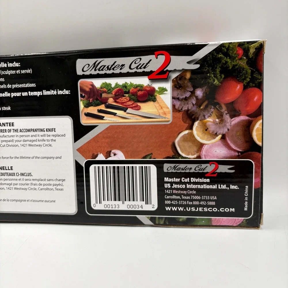 Master Cut 2 Knife Set Kitchen 9pc Black Surgical Stainless Steel Garnishing
